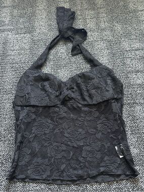 Black Lace Halter Camisole